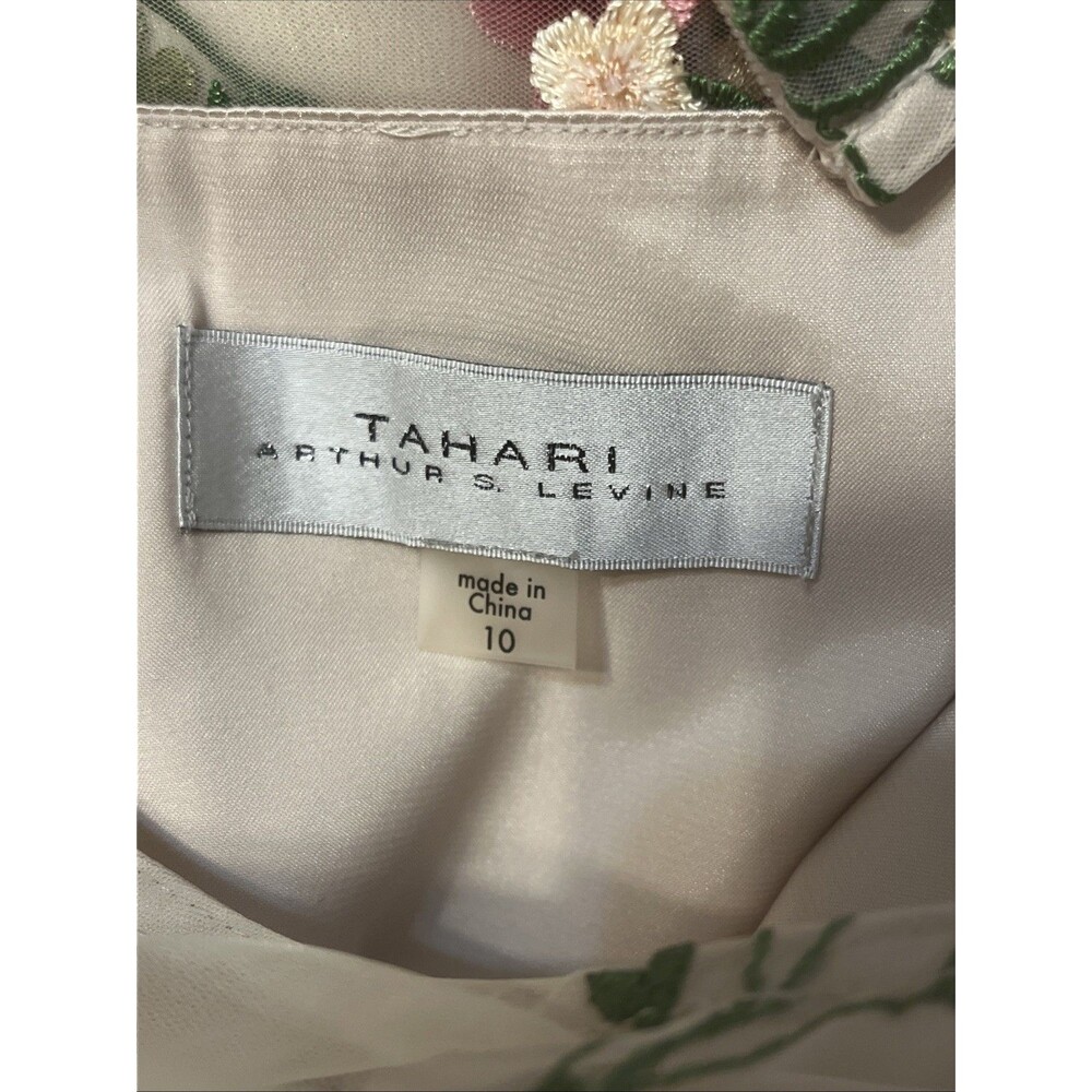 Tahari Dress Spring Summer Flower Embroidery Cold Shoulder - Picture 14 of 16